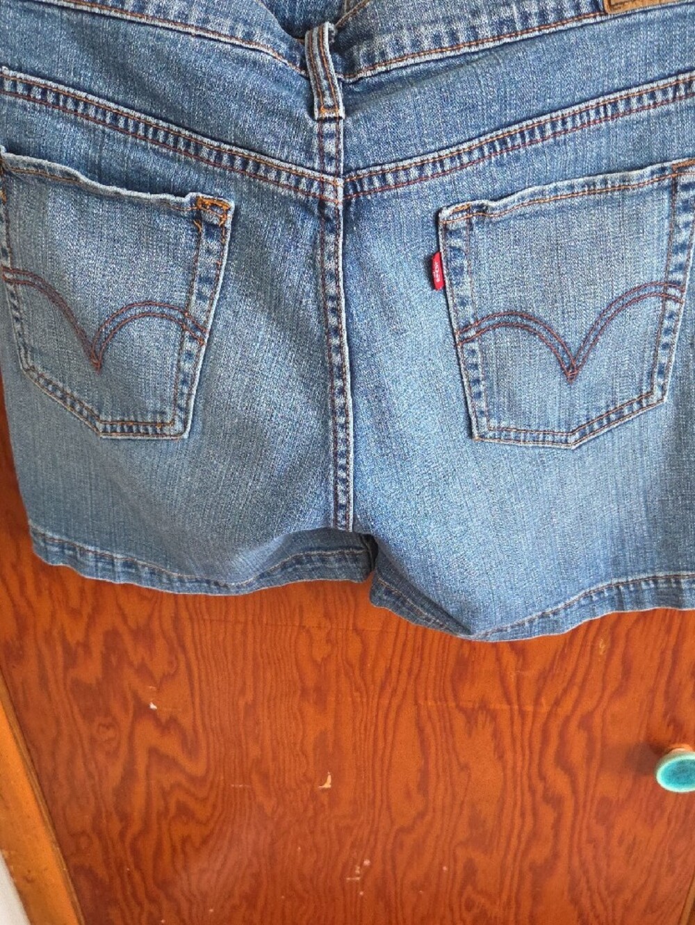 Levi's Blue Denim Jean Shorts - Picture 2 of 5